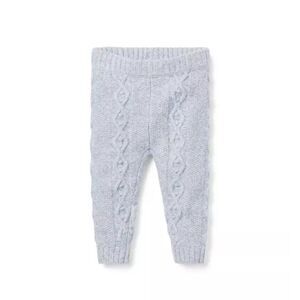 Janie and Jack Baby The Cozy Cable Knit Pant in Soft Blue Heather Size 6-12 Mont